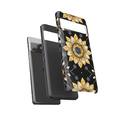 Floral Phone Case with Mandala Design, Tough Cases for iPhone & Samsung, Boho Style, Gift for Her, Unique Accessories