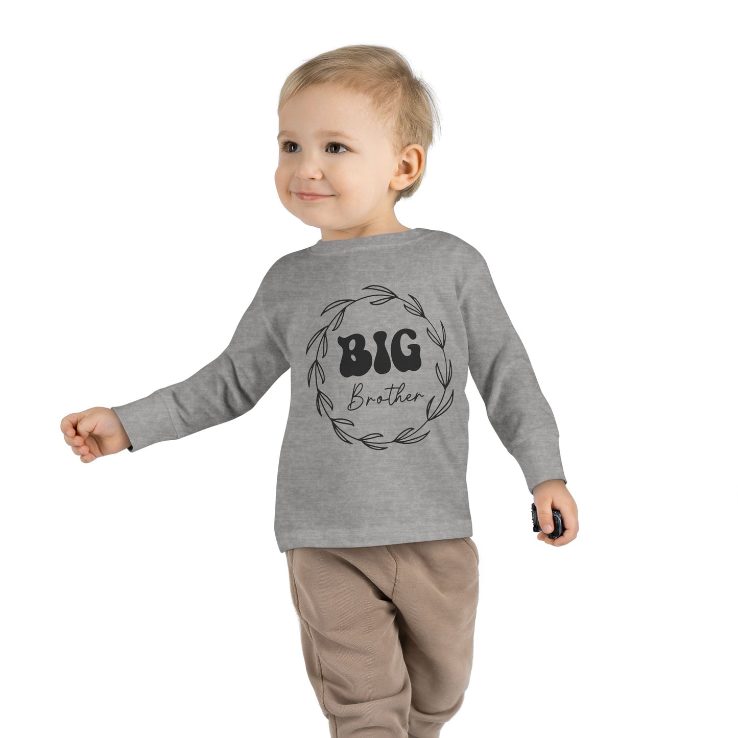 Toddler Long Sleeve Tee - "Big Brother" Wreath Design