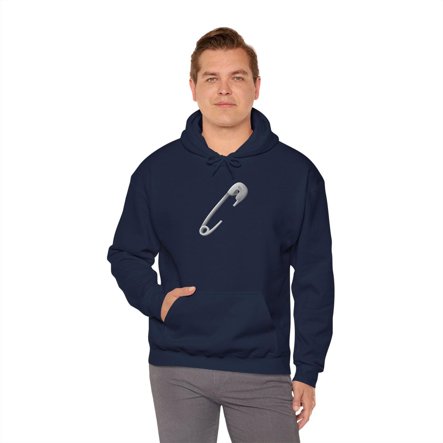 Unisex Heavy Blend™ Hooded Sweatshirt - Aesthetic Minimalist Safety Pin