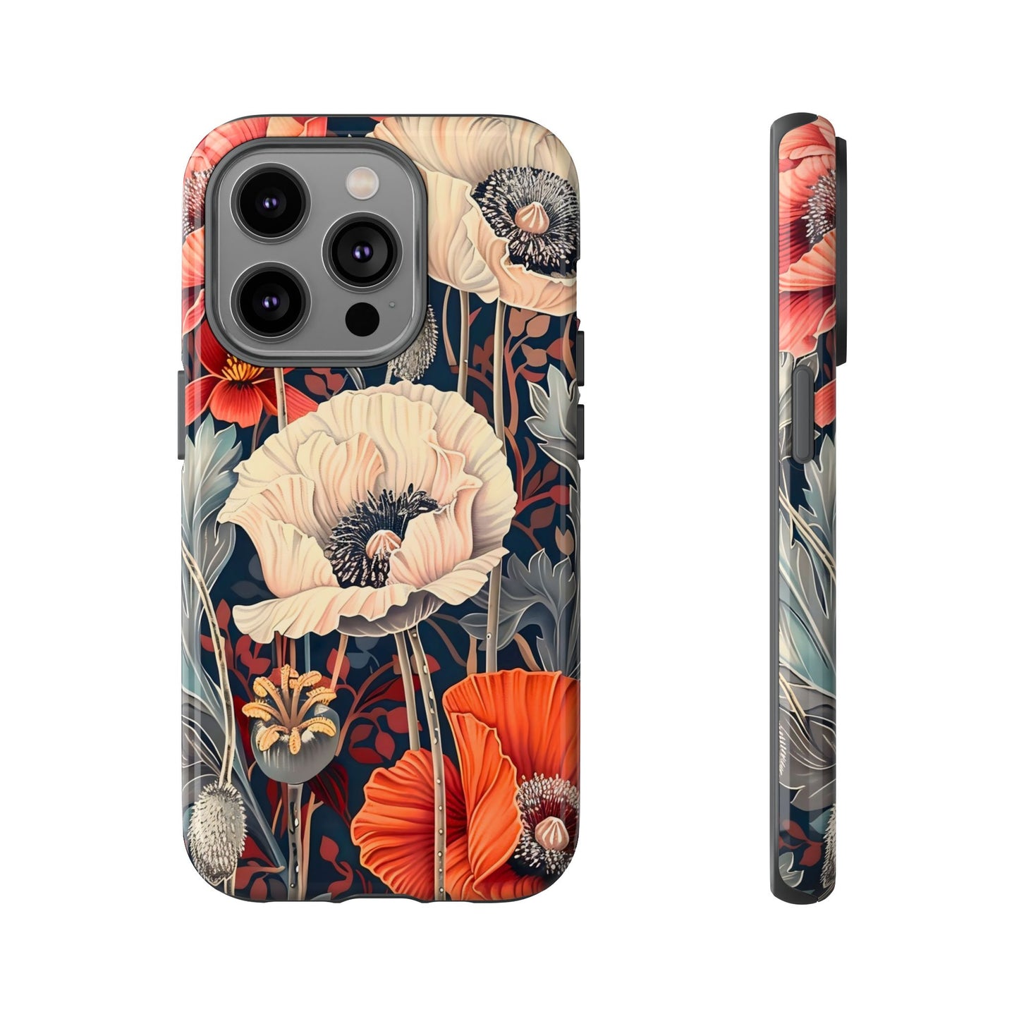 Floral iPhone Case, Tough Phone Cover, Artistic Protection, Flower Design, Unique Gift for Her, Phone Accessory, Trendy Tech