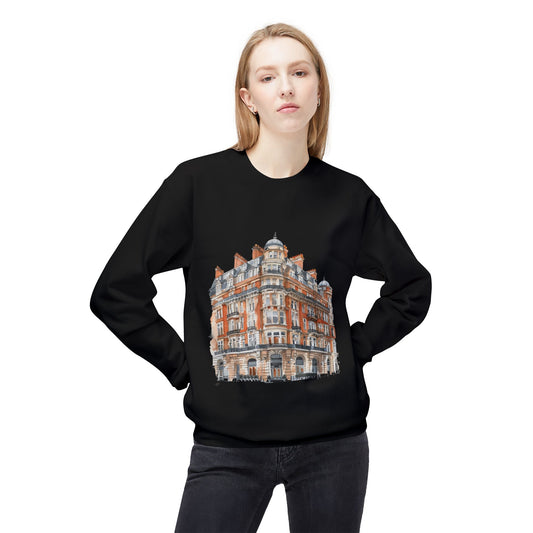Unisex Midweight Softstyle Fleece Crewneck Sweatshirt - Classic British Architecture - Elegant Historic Building