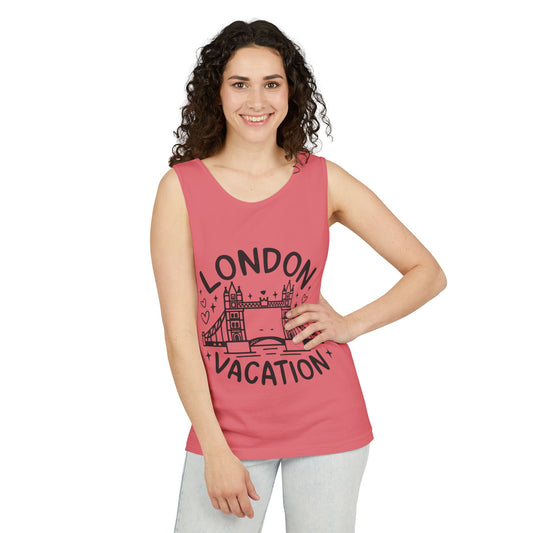 Unisex Garment-Dyed Tank Top - London's Vacation