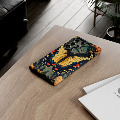 Butterfly Floral Phone Case, Art-inspire Tough Case, Gift for Nature Lovers, Butterfly Pattern Cover, Eco-Friendly Mobile Accessory