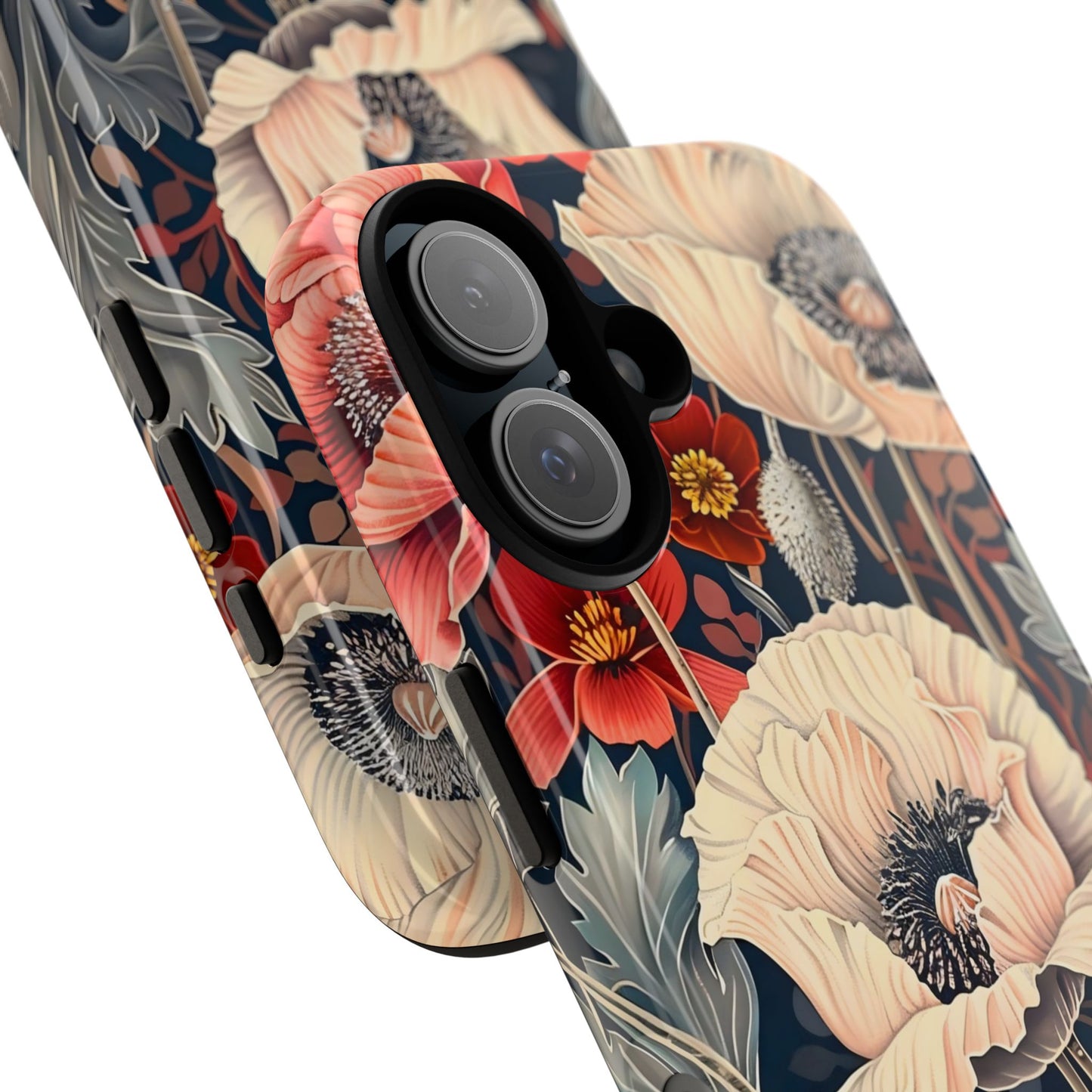 Floral iPhone Case, Tough Phone Cover, Artistic Protection, Flower Design, Unique Gift for Her, Phone Accessory, Trendy Tech