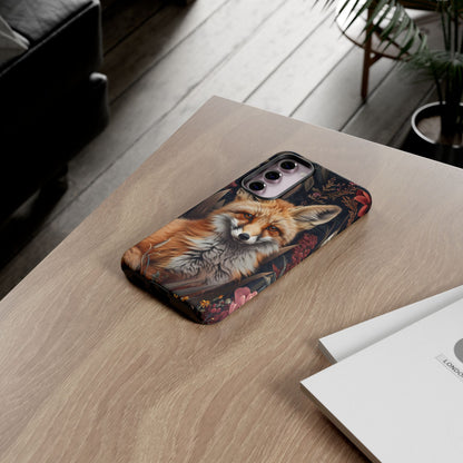 Fox Floral Phone Case, Tough Cases for Animal Lovers, Nature Themed Gift, Cute Phone Cover, Wild Fox Protector