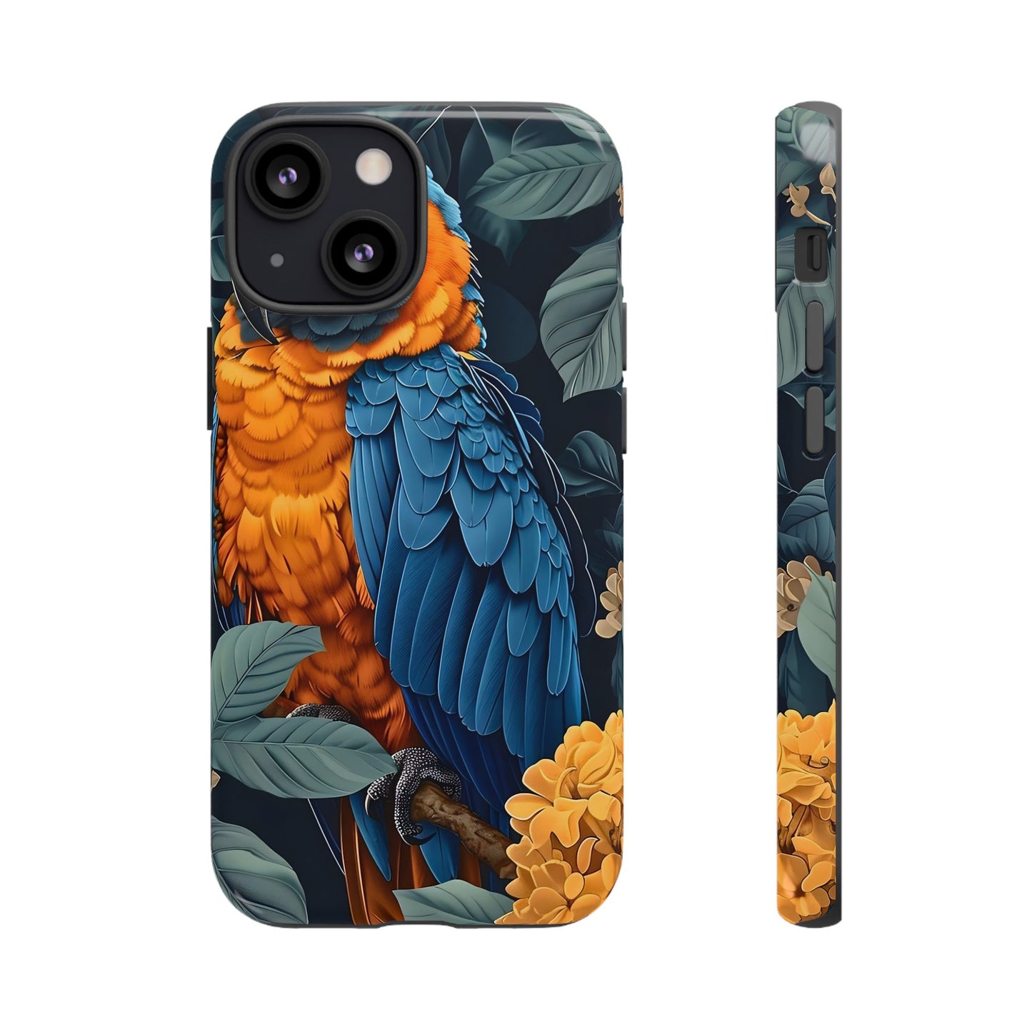 Tropical Parrot Phone Case - Tough Cases, Colorful Phone Cover, Nature Lover Gift, Floral Design, Bird Lover Accessory