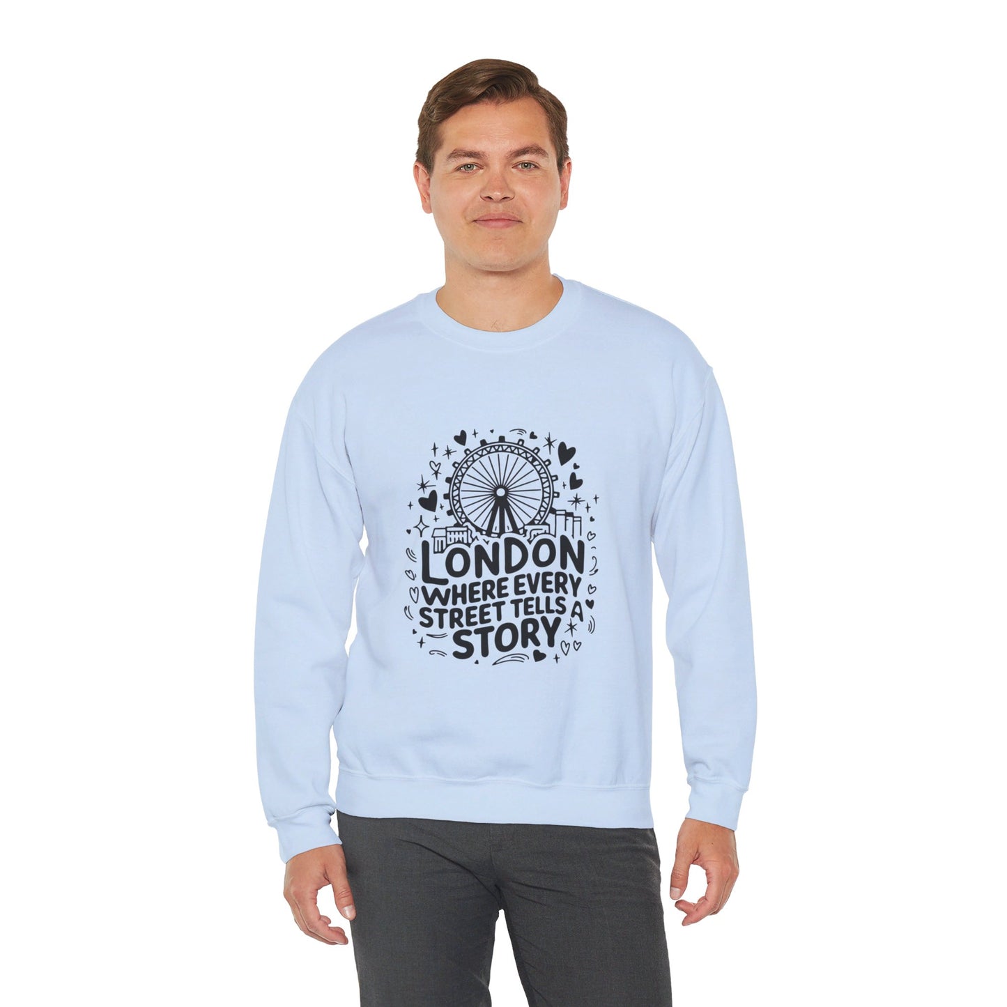 Unisex Heavy Blend™ Crewneck Sweatshirt - London Story Telling Streets