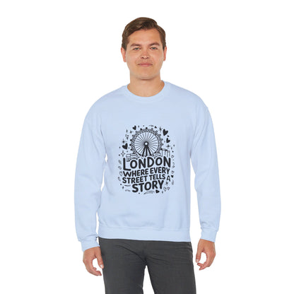 Unisex Heavy Blend™ Crewneck Sweatshirt - London Story Telling Streets