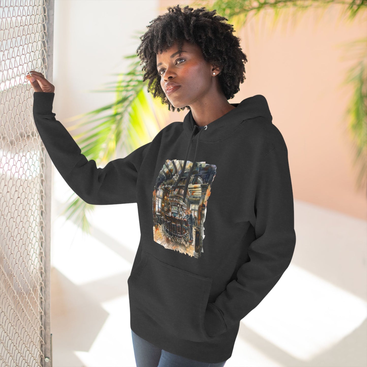 Three-Panel Fleece Hoodie - The Local Spot - Authentic British Pub Vibes