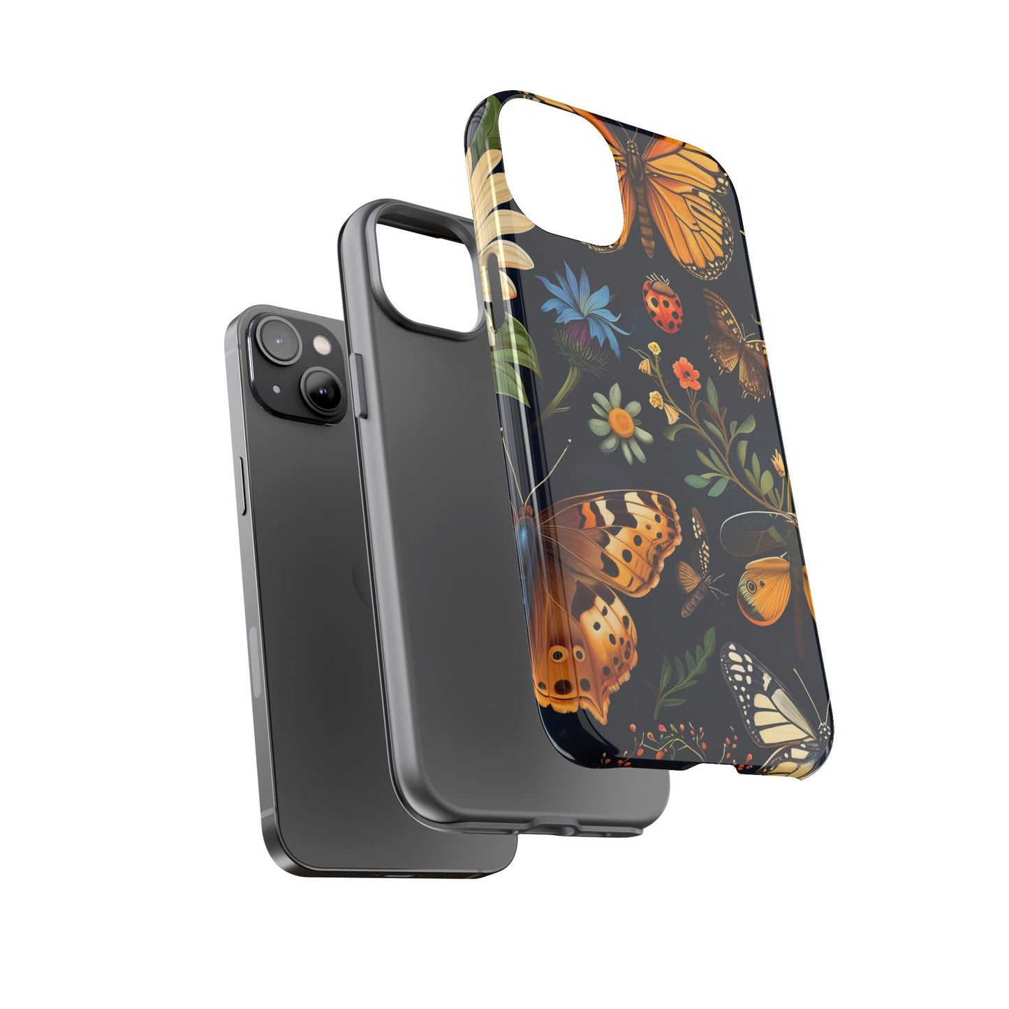 Nature-Inspired Phone Case | Floral Butterfly Design, Tough Phone Cover, Gift for Nature Lovers, Cute Butterfly Case, Home Decor