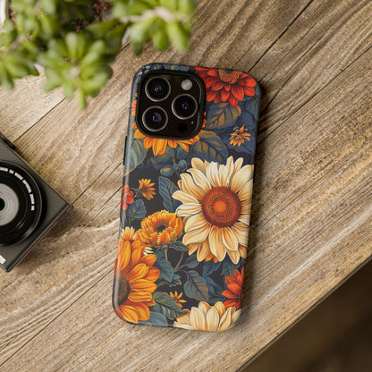 Floral Tough Phone Case | Sunflower Design, iPhone Cover, Protective Case, Gifts for Her, Floral Phone Accessory