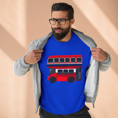 Unisex Crewneck Sweatshirt - London Transport English Bus Red Double-Decker