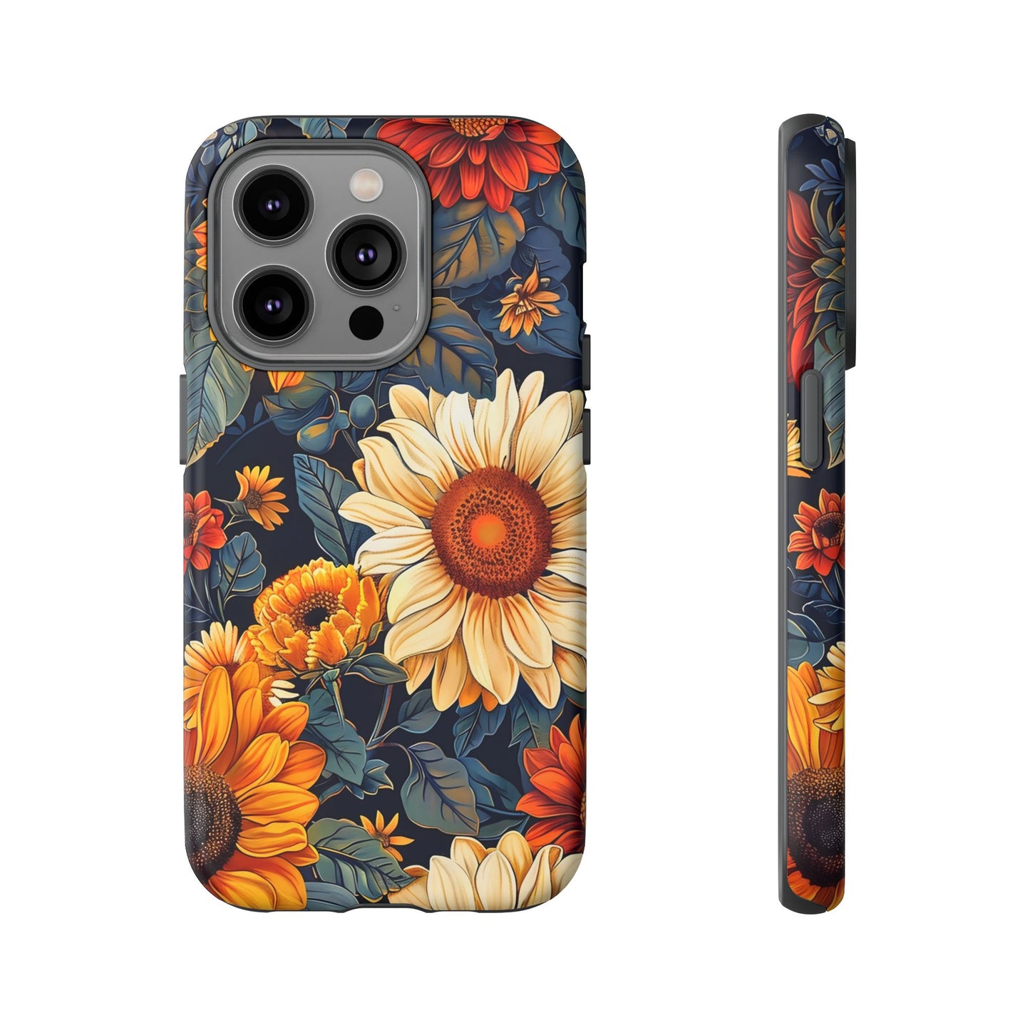 Floral Tough Phone Case | Sunflower Design, iPhone Cover, Protective Case, Gifts for Her, Floral Phone Accessory