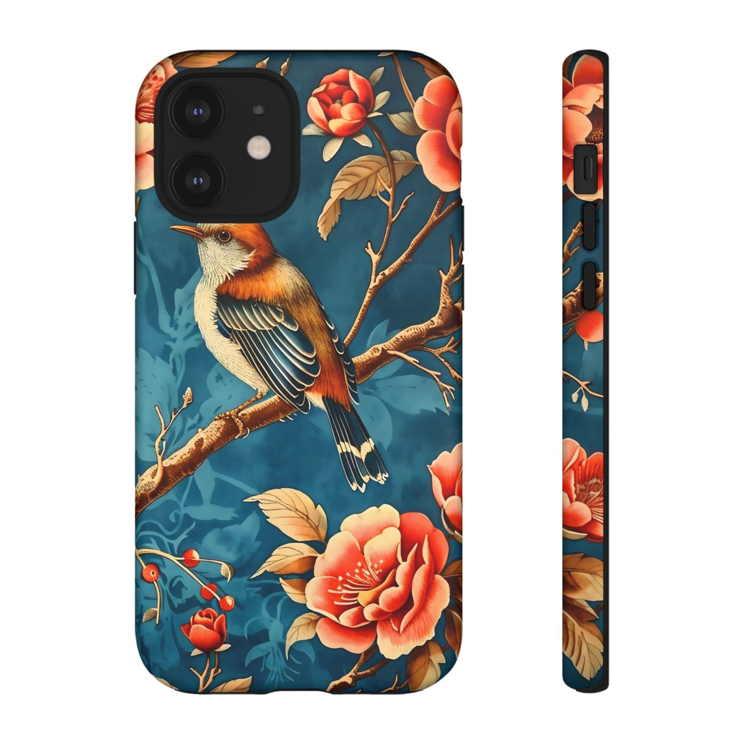 Bird & Floral Phone Case, Tough Cases for Nature Lovers, Gift for Her, Customizable Design, Vibrant Tech Accessories