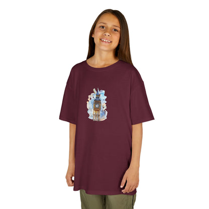 Kids Tee - London's Big Ben Landmark Painting -  Fun Graphic Shirt for Young Explorers