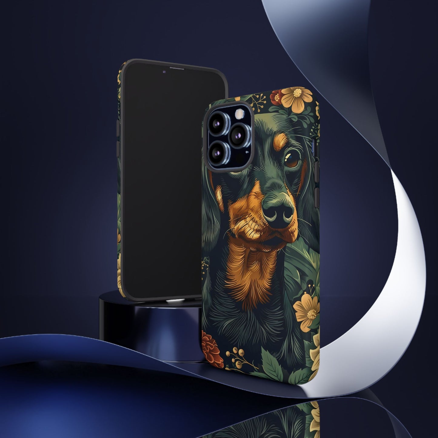 Dachshund Phone Case, Floral Pet Phone Cover, Dog Lover Gift, Tough Phone Case, Custom Dachshund Design, Unique Dog Owner Accessory