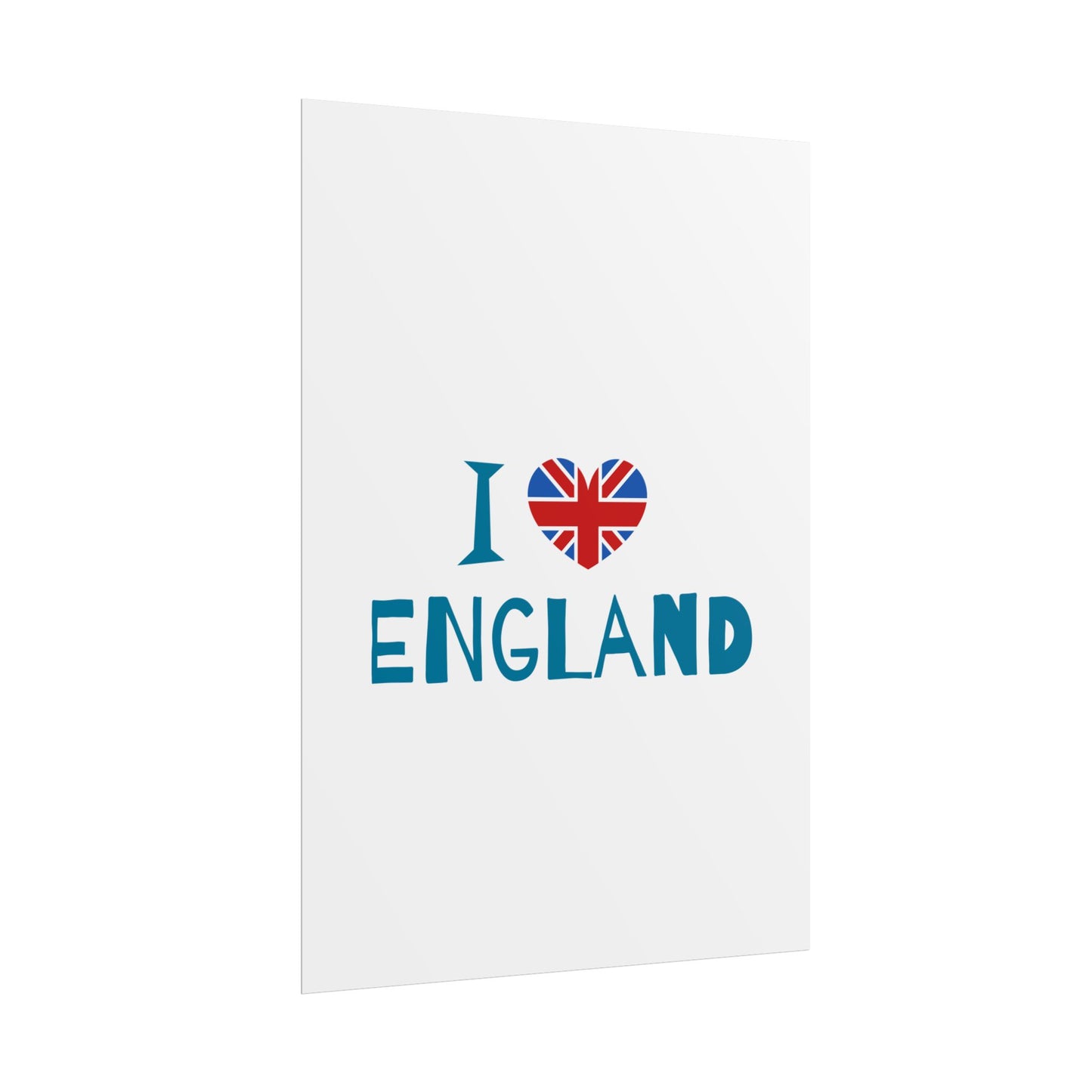 I Love England Rolled Poster - UK Travel Decor, Gift for Britains, Wall Art for Home, London Souvenir, Love England