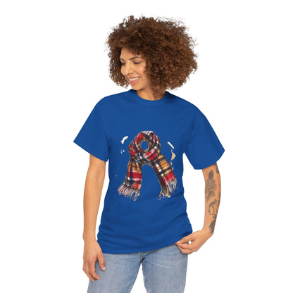 Unisex Heavy Cotton Tee - Plaid Scarf Design