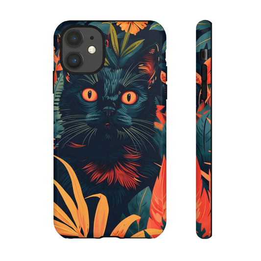 Feline Jungle iPhone Case - Tough and Unique Cat Design, Pet Lover Gift, Animal Phone Accessory, Nature Inspired, Halloween Style