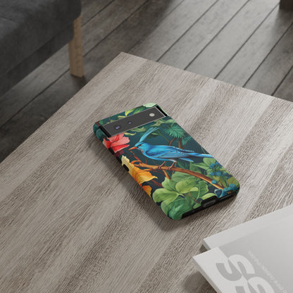 Tough Cases - Vibrant Bird Phone Case, Floral Design, Nature Lover, Unique Gift, Stylish Protection, Phone Accessories
