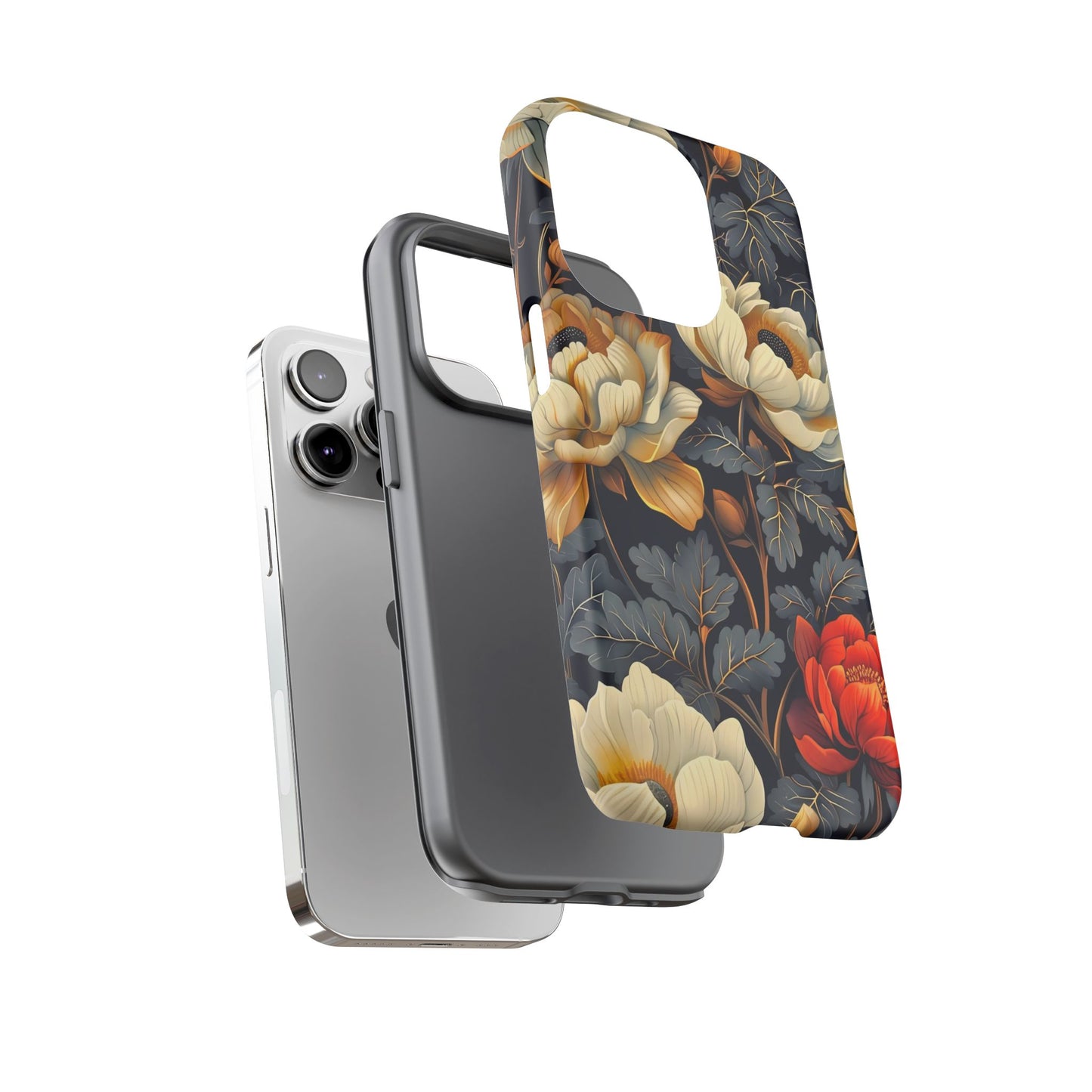 Floral Phone Case - Tough Cases, Stylish Mobile Cover, Flower Design, Holiday Gift, Trendy Accessory, Eco-Friendly Case