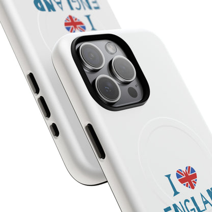 I Love England Magnetic Phone Case | Tough Protective Cover, Travel Gift, Souvenir for England Lovers, Personalized Phone Accessories