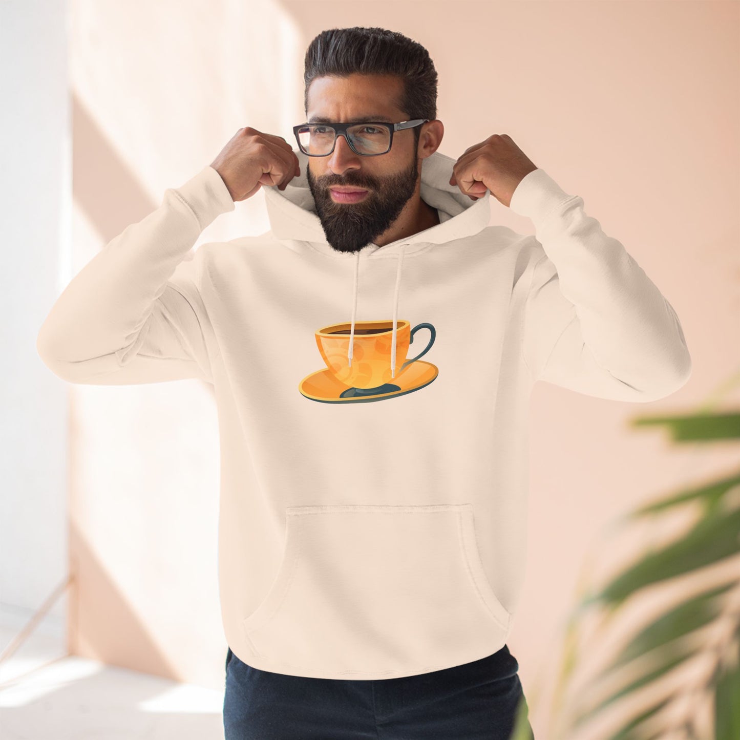 Three-Panel Fleece Hoodie - Mouth-watering British Tea Cup