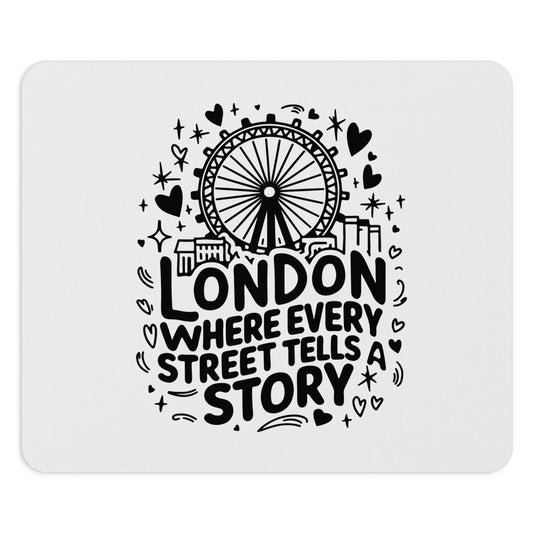London Story Mouse Pad - City Lover Gift, Cute Desk Accessory, Home Office Decor, Travel Enthusiast, Unique Mousemat