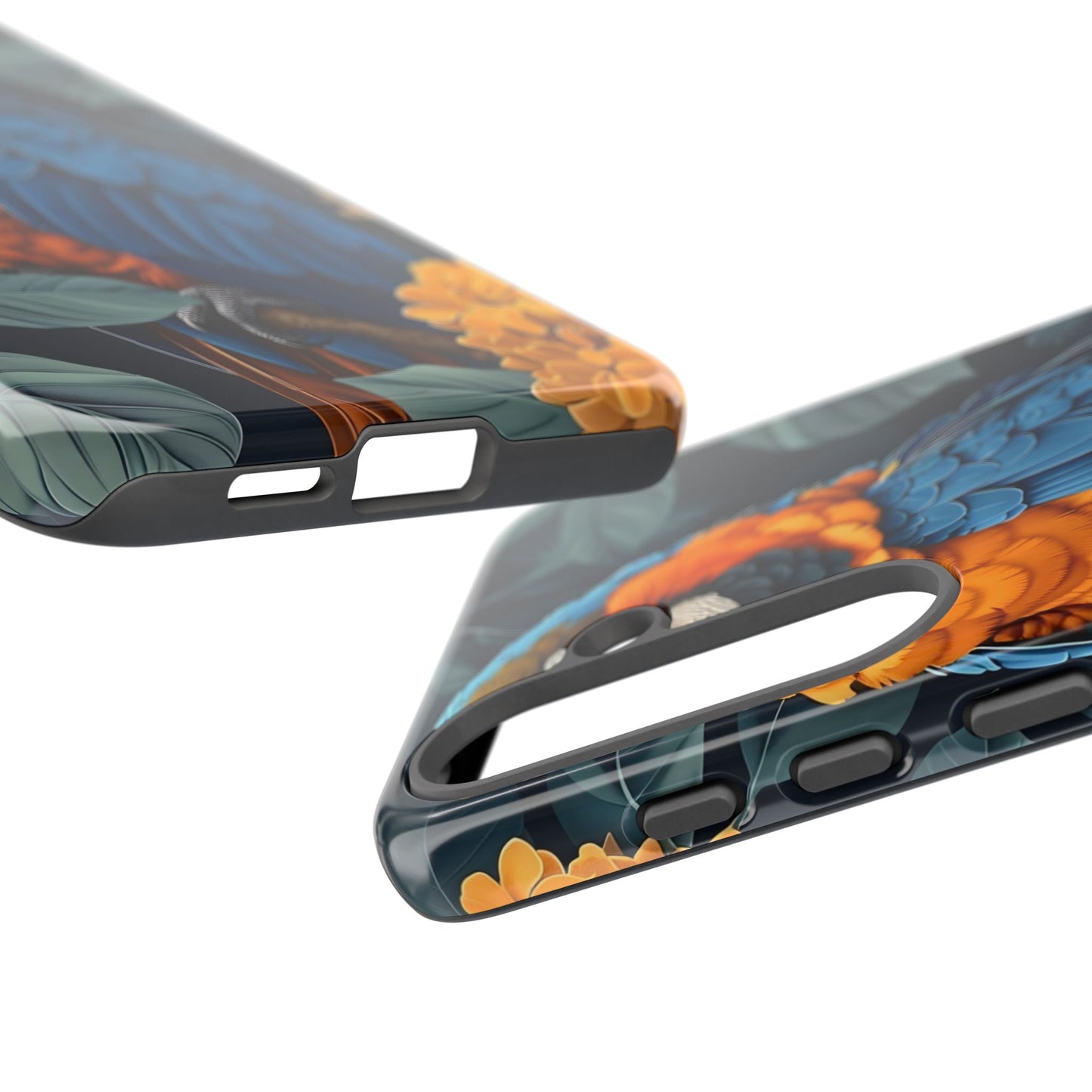 Tropical Parrot Phone Case - Tough Cases, Colorful Phone Cover, Nature Lover Gift, Floral Design, Bird Lover Accessory