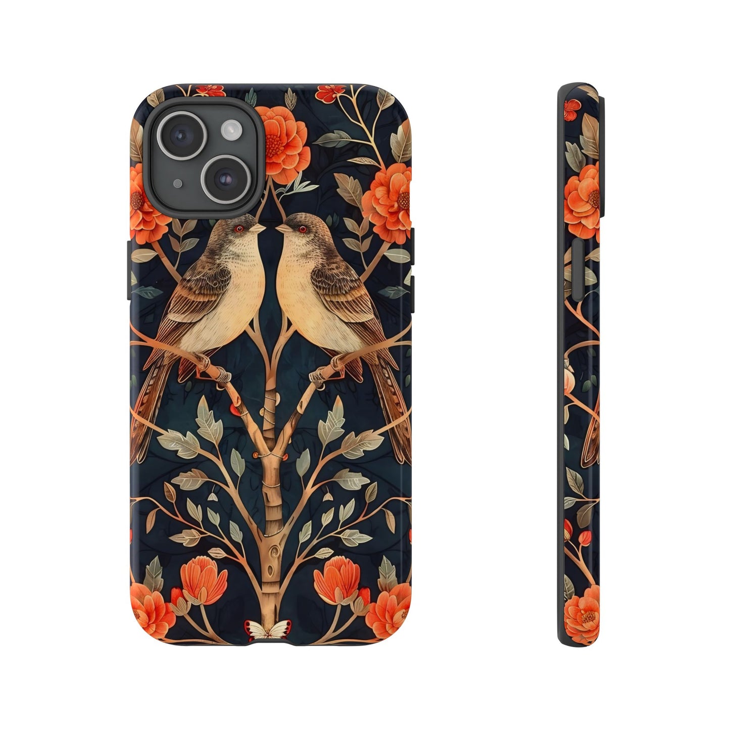 Floral Phone Case – Tough Cases with Bird Design, Unique Gift for Nature Lovers, Stylish Tech Accessory, Phone Cover, Artistic Case