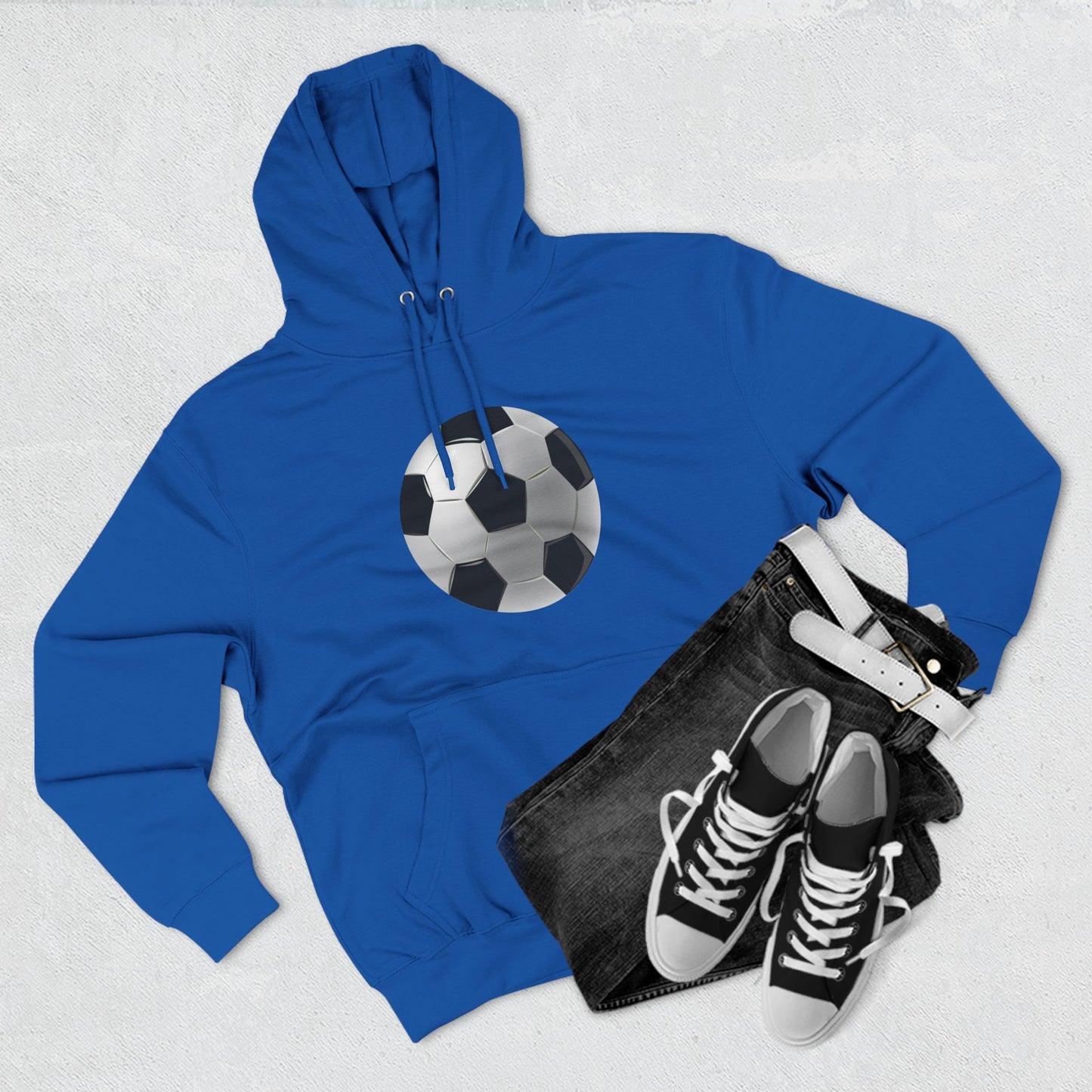 Three-Panel Fleece Hoodie - Dynamic Football Design - Sports Passion and Energy