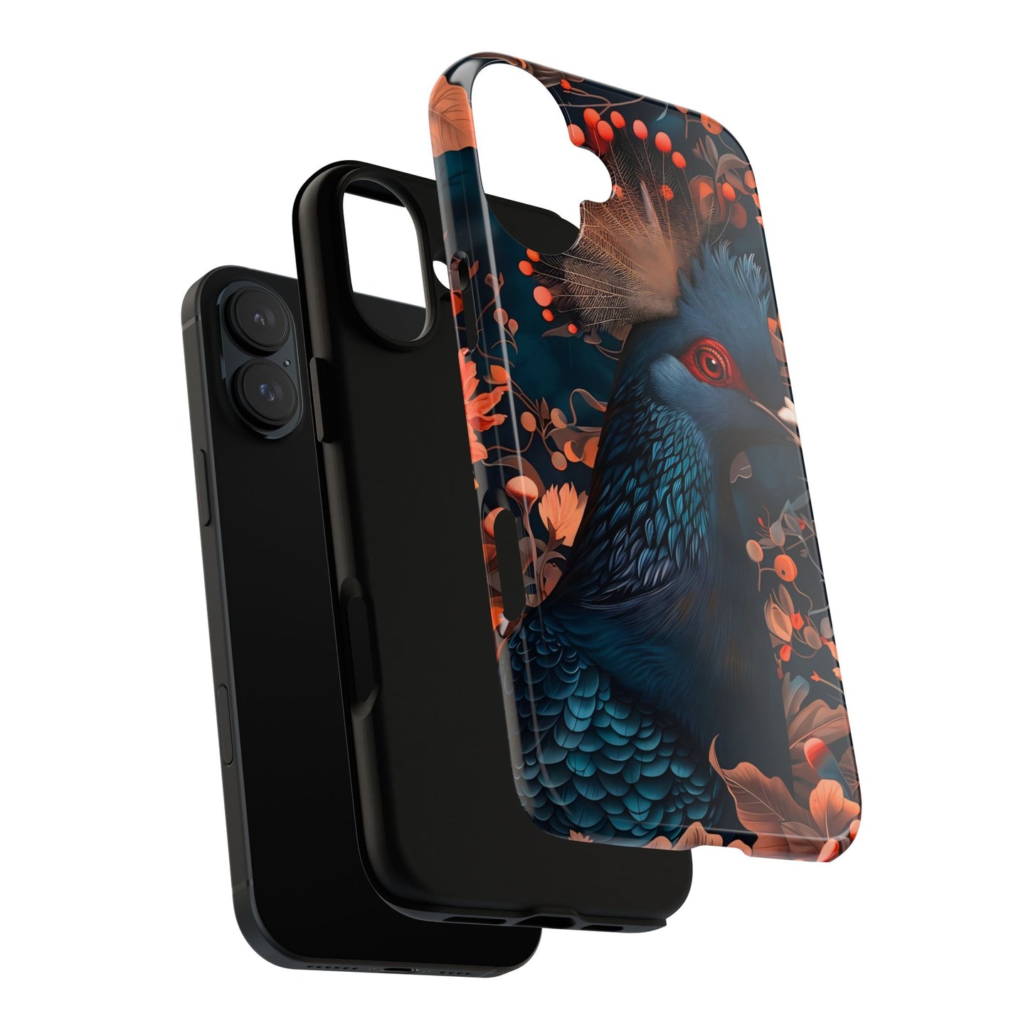 Vibrant Phone Case with Floral Peacock Design - Tough Cases, Artistic Phone Cover, Unique Gift for Nature Lovers, Stand Out Tech Accessory
