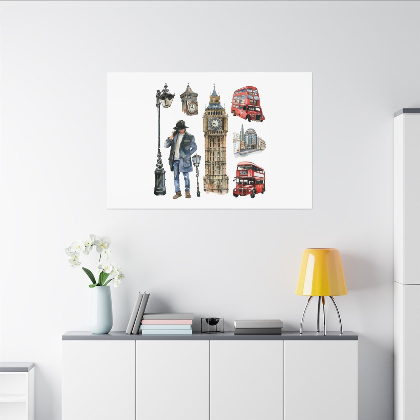 Canvas Art Print, London Skyline, Home Decor, Wall Art, Gift Idea, Travel Memories, Modern Wall Art