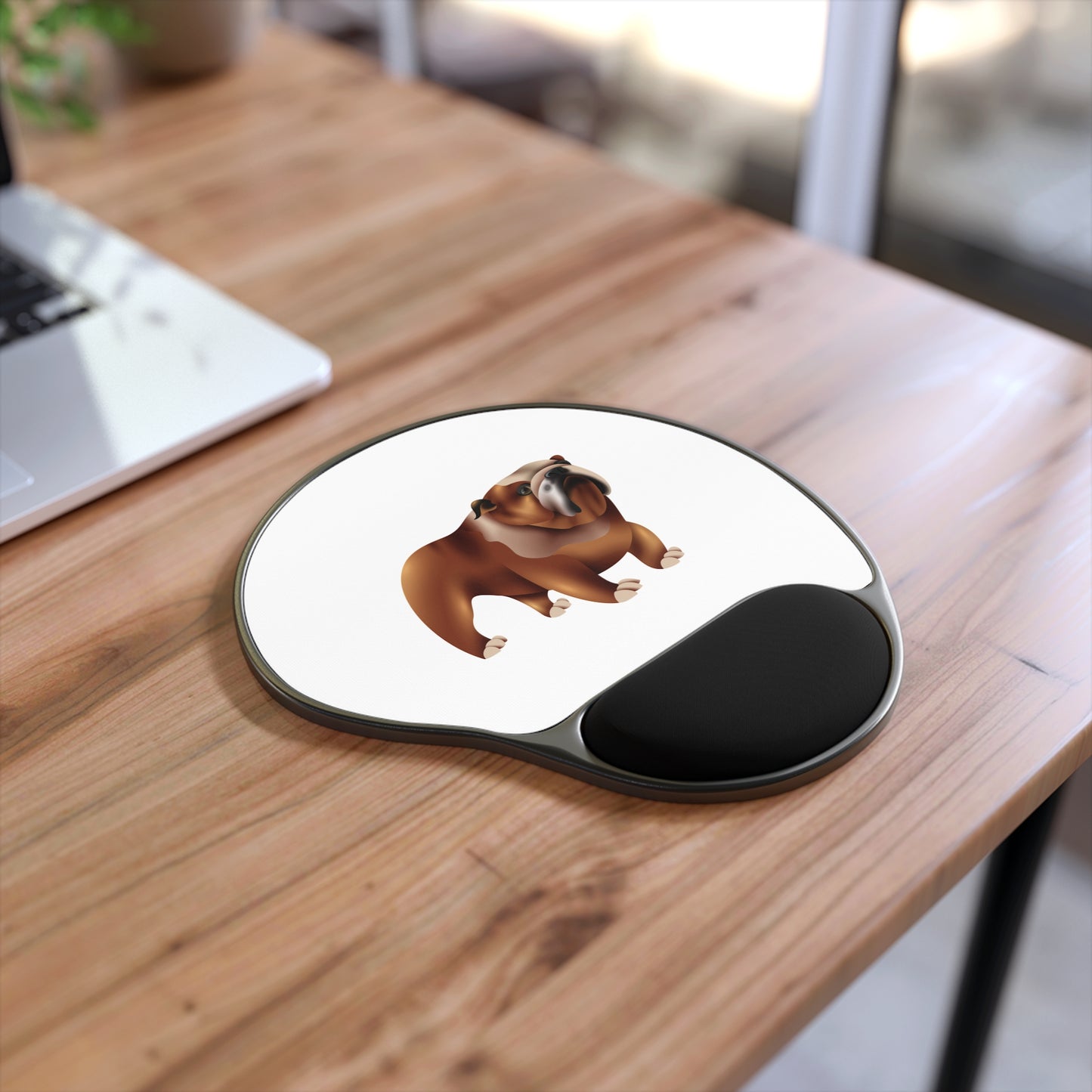 Cute Bulldog Mouse Pad with Wrist Rest, Animal Lover Gift, Desk Accessories, Home Office Essentials, Pet Lover Decor