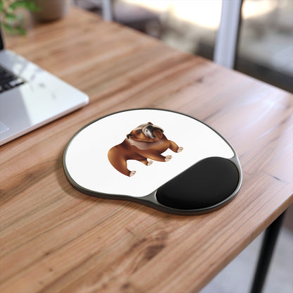 Cute Bulldog Mouse Pad with Wrist Rest, Animal Lover Gift, Desk Accessories, Home Office Essentials, Pet Lover Decor