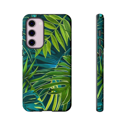 Tropical Phone Case - Durable Green Leaf Design, Eco-Friendly Gift, Trendy Accessory, Nature Lover's Case, Summer Vibes