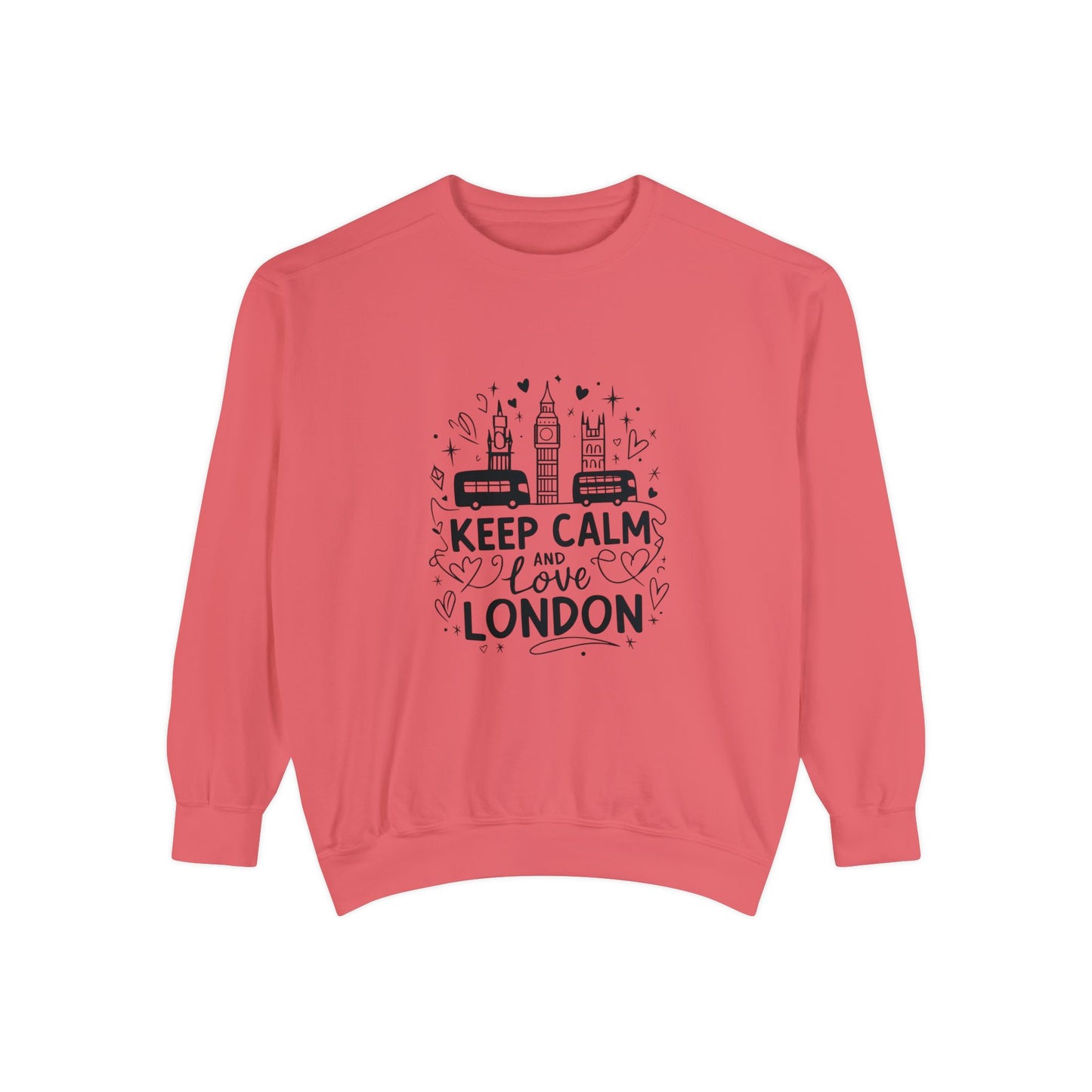 Unisex Garment-Dyed Sweatshirt Cozy - Keep Calm and Love London