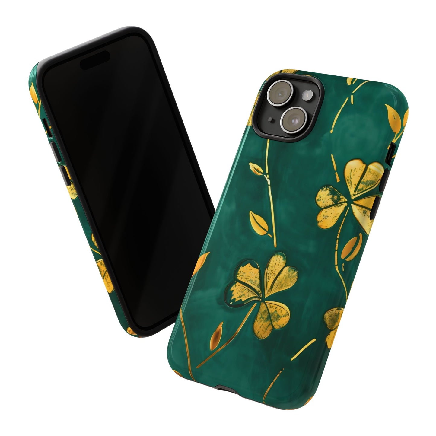 Floral Phone Case with Gold Accents, Tough Phone Cover, Stylish Phone Protector, Unique Gift for Her, Nature Lover Accessory