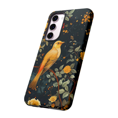 Floral Phone Case, Tough Cases with Bird Design, Nature Lover Gift, Stylish Protection, Birthday Present, Floral Phone Cover