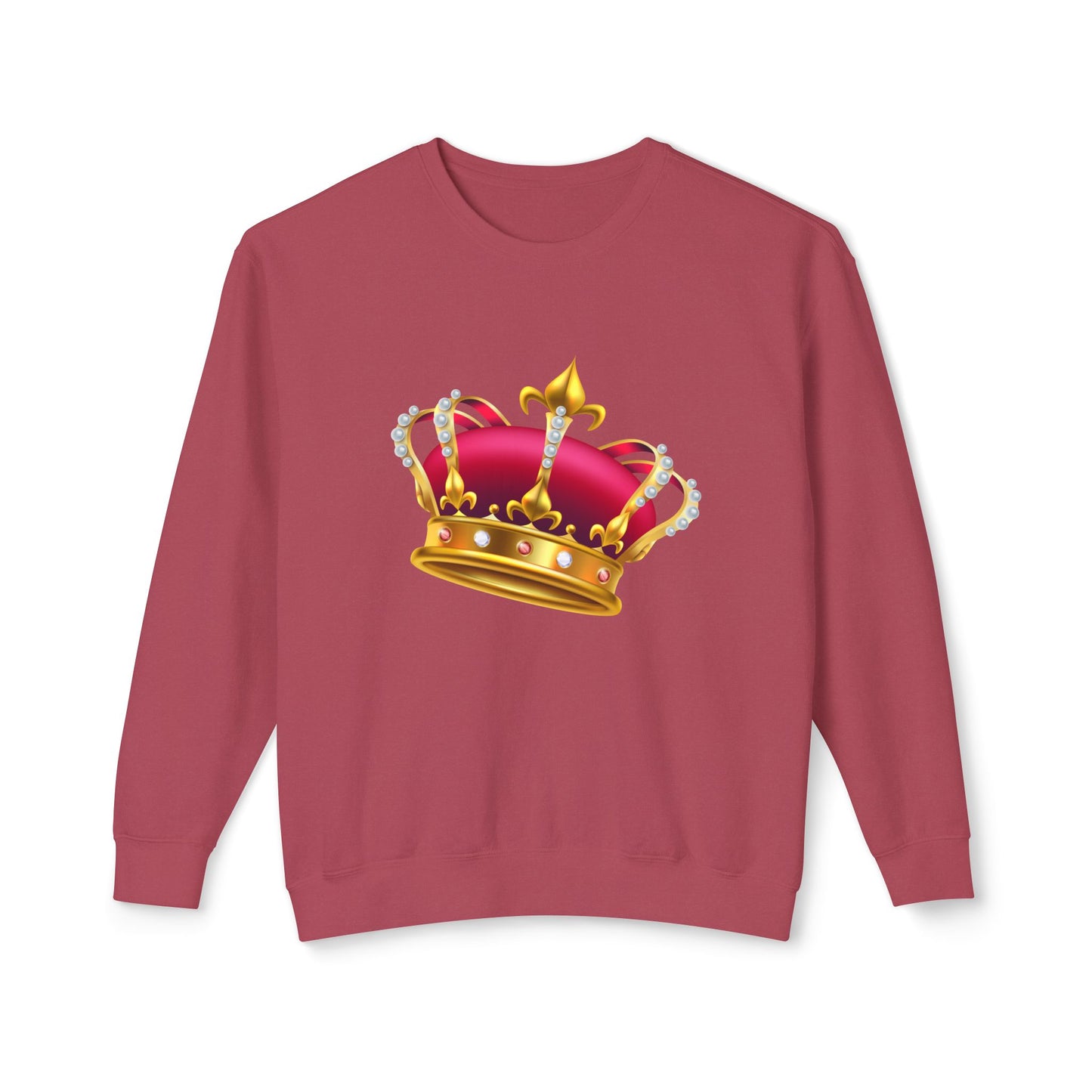 Unisex Lightweight Crewneck Sweatshirt - British Royal Crown Design - Iconic Symbol of Monarchy