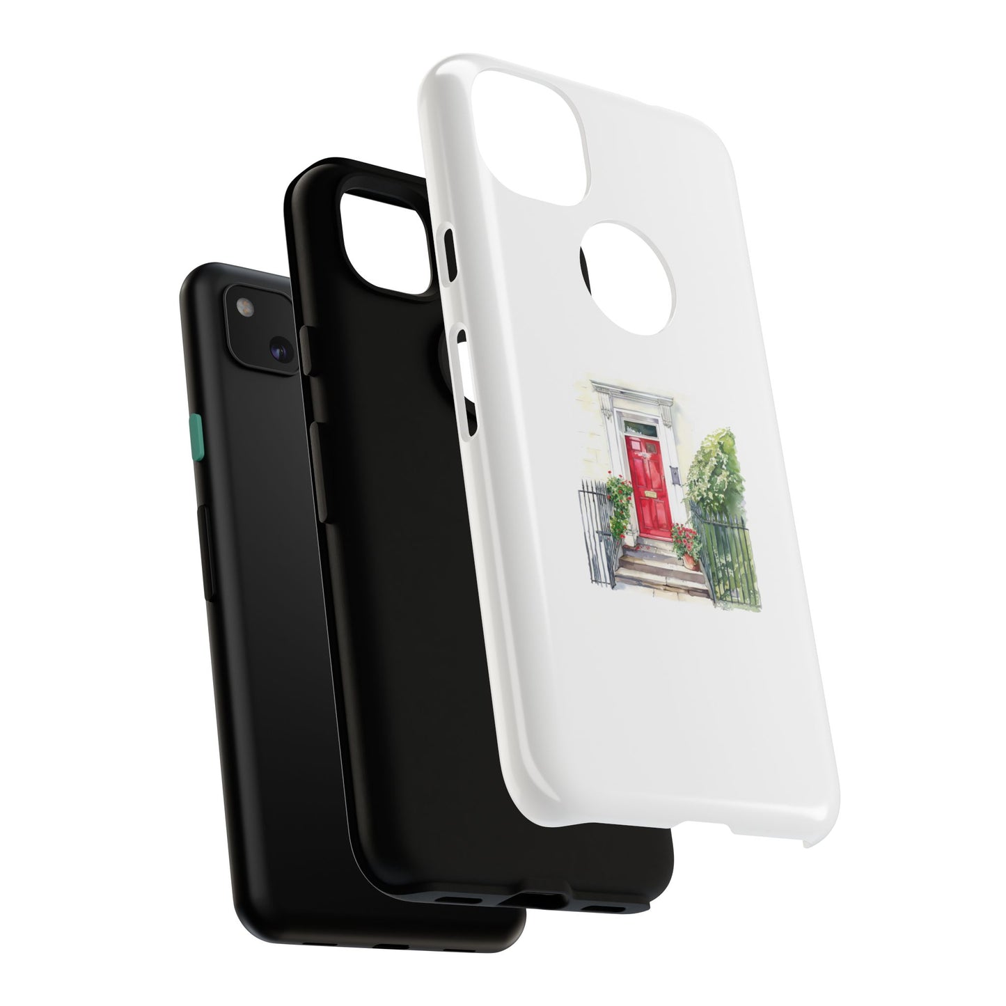 Artistic Phone Case - Charming Red Door Design for Stylish Protection