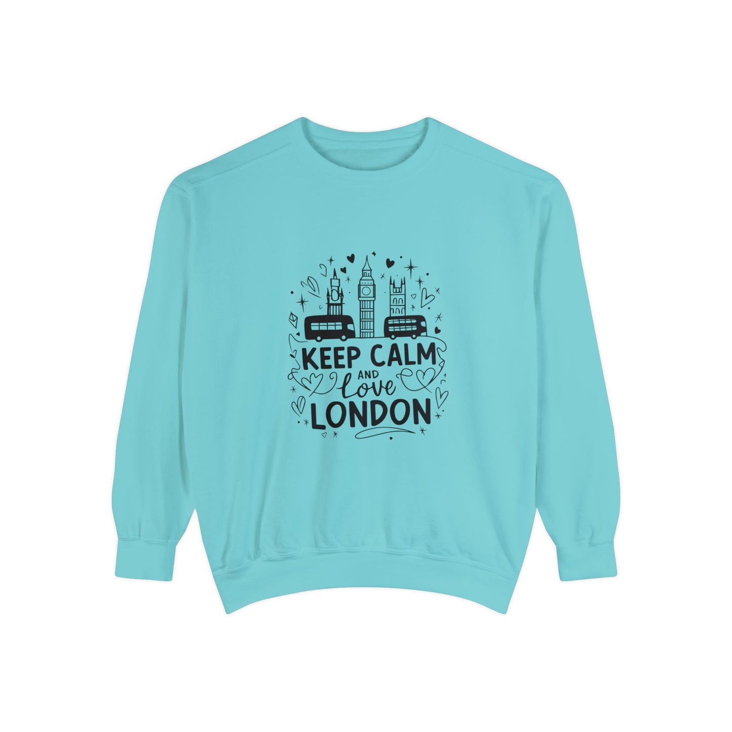 Unisex Garment-Dyed Sweatshirt Cozy - Keep Calm and Love London