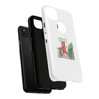 Artistic Phone Case - Charming Red Door Design for Stylish Protection