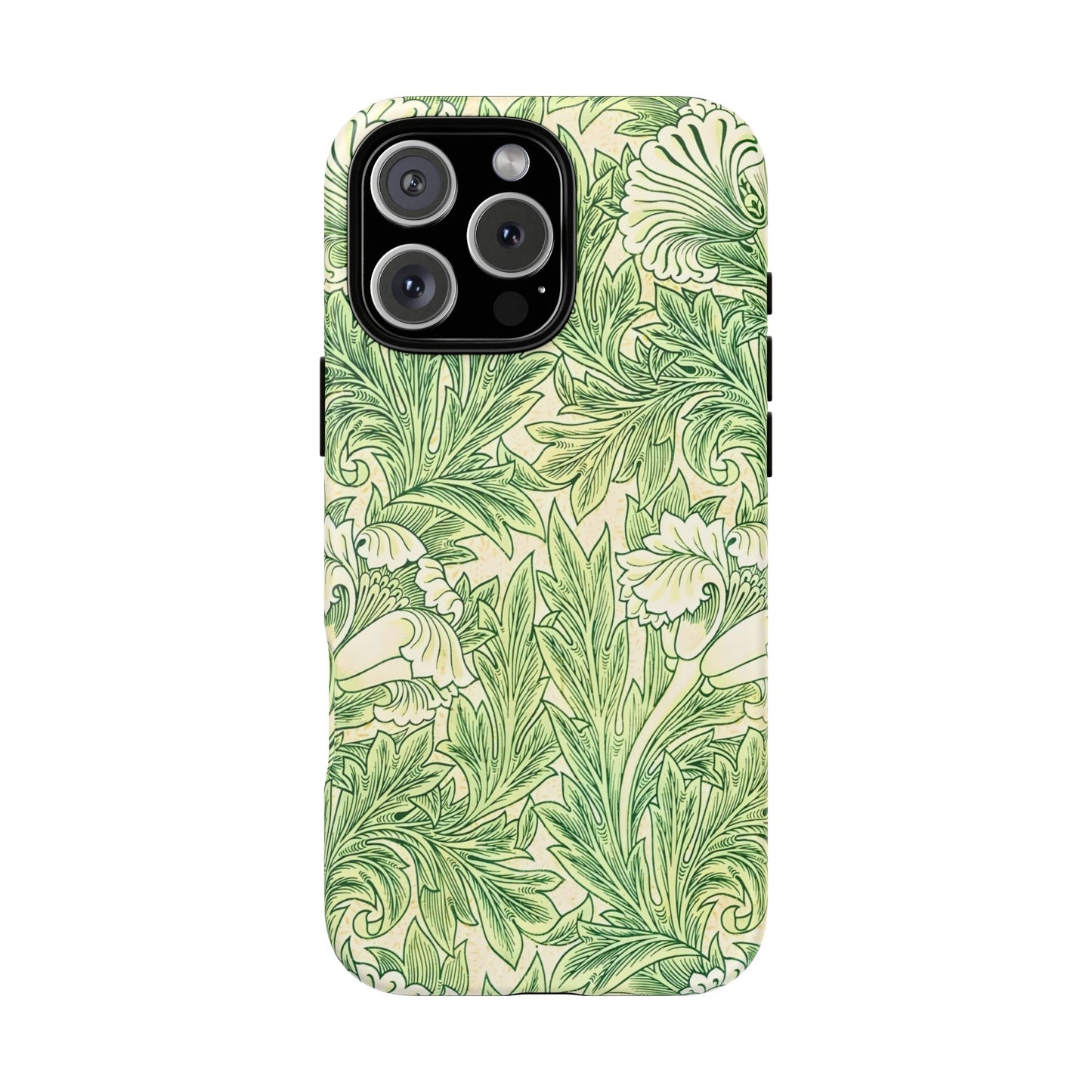Green Floral Phone Case, Botanical iPhone Cover, Tough Phone Shell, Nature-inspired Gift, Eco-friendly Tech Accessory