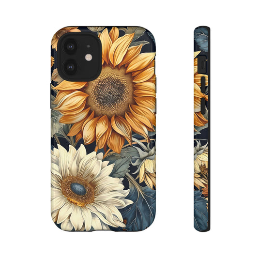 Sunflower Phone Case, Floral Tough Phone Cover, Gift for Nature Lovers, Phone Accessories, Sunflower Gifts