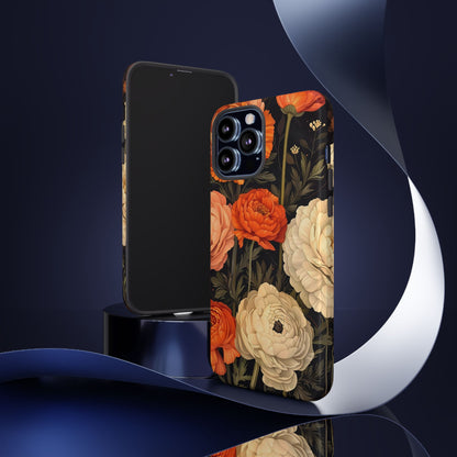 Floral Phone Case with Tough Protection, Blooming Ranunculus Design, Durable Cover, Gift for Flower Lovers, Eco-Friendly Phone Accessory