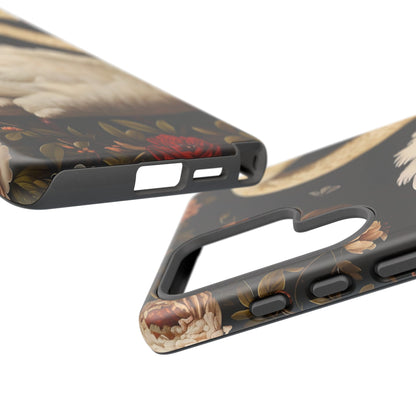 Elegant Swan Phone Case, Floral iPhone Cover, Tough Phone Case, Gift for Her, Nature Lover, Mother's Day, Birthday