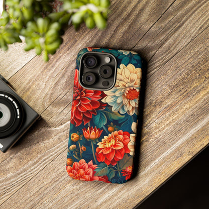 Floral Phone Case - Vibrant Tough Cases, Stylish Floral Cell Phone Cover, Gift for Her, Trendy Phone Accessory, Flower Design