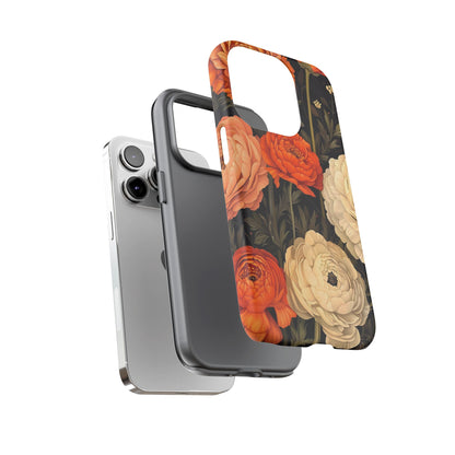 Floral Phone Case with Tough Protection, Blooming Ranunculus Design, Durable Cover, Gift for Flower Lovers, Eco-Friendly Phone Accessory