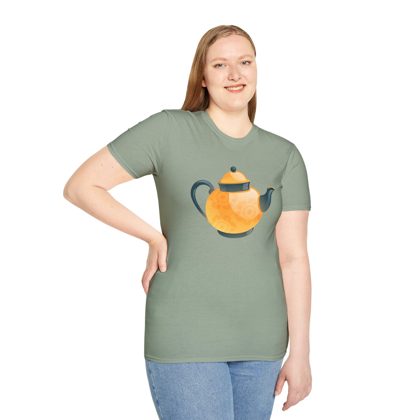 Unisex Softstyle T-Shirt - Classic British Tea Kettle - Timeless Elegance in Tea Time